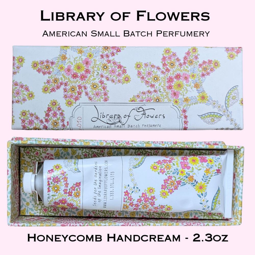Library of Flowers Honeycomb Hand Cream Luxury Small Batch Perfumery 2.3 oz NEW